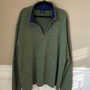 Men's Green Quarter-Zip Sweater-3XLT